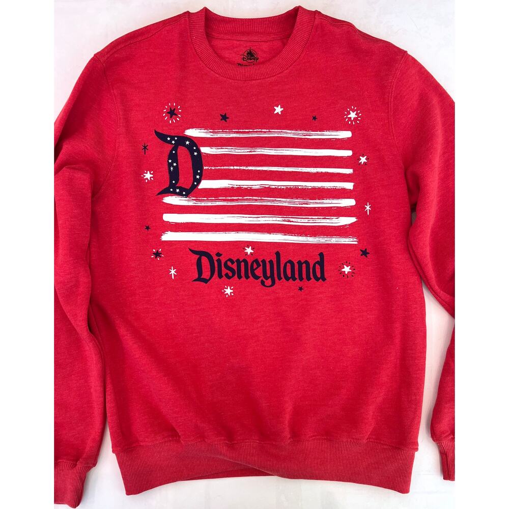Disneyland Americana Red Crewneck Adult Sweatshirt - NWT